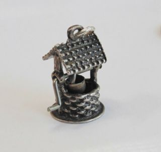 Vtg Sterling Silver Movable BEAU WISHING WELL Pail Moves Bracelet Charm Pendant 4