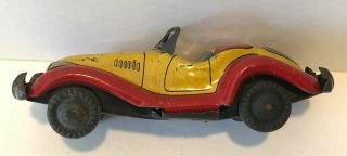 Vintage Tin Litho Friction Convertible (mg???) Sports Car – Japan – 1950’s