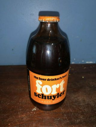 Vintage Fort Schuyler Lager Beer Bottle 12 Oz Full