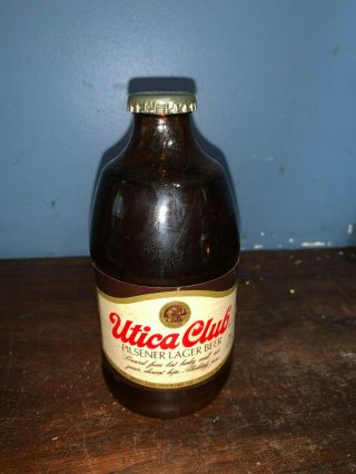 Vintage Utica Club Pilsener Lager Beer Bottle 12 Oz Full
