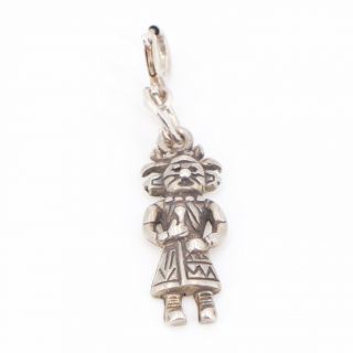 Vtg Sterling Silver - Navajo Kachina Doll Bracelet Charm - 1.  5g