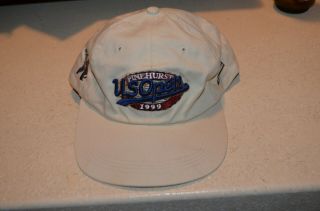Vintage 1999 Us Open Golf Pinehurst Pga Tour Cap Hat Tan Navy Blue