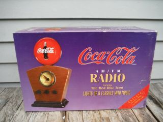Vintage Coca Cola 1934 Style Red Disc Icon Am/fm Radio