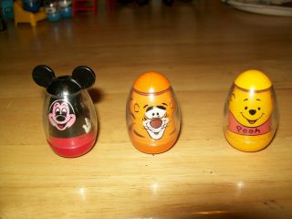 Vintage Hasbro Weebles Disney - Tigger,  Winnie The Pooh And Mickey Mouse