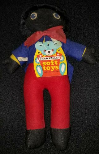 Vintage Antique Chad Valley Black Americana Stuffed Doll - Chad Valley England