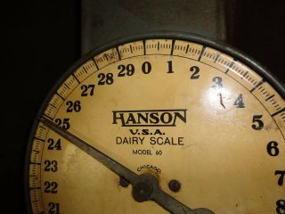 VINTAGE 1950 ' S HANSON HANGING DAIRY SCALE MODEL 60 MADE IN THE USA 2