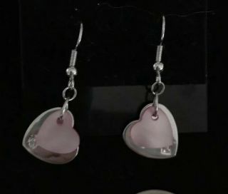 Vintage Pink Shell Heart Hooks 925 Sterling Silver Earrings Southwestern