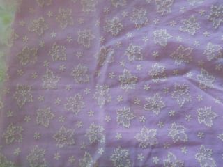 Piece of Vintage sheer white flocked fabric 22.  5 
