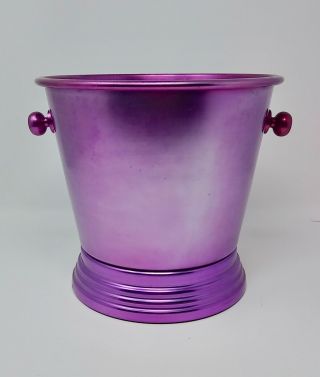 Vintage Mid Century Modern Anodized Aluminum Purple Ice Bucket