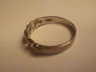 VINTAGE ESTATE LADIES STERLING SILVER 925 RING WITH HEARTS SIZE 9 3