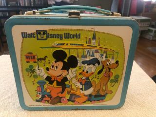 Vtg Rare Walt Disney World Metal Lunch Box By Aladdin Industries Nashville,  Tn