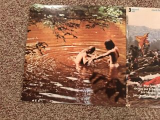 Vintage WOODSTOCK SOUNDTRACK 3 LP RECORD SET Album VINYL VG,  TRIFOLD 4