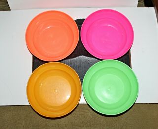 Vintage Tupperware 155 Cereal Bowls Set of Four w/Lids Bright Colors 2