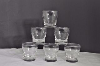 Vintage Libbey Clear Glass Old Fashioned Lowball Cocktail Glasses 3 1/4 " Six (6)