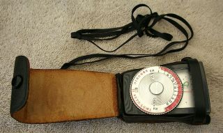 Vintage Sekonic Auto - Lumi Compact Light Meter With Leather Case