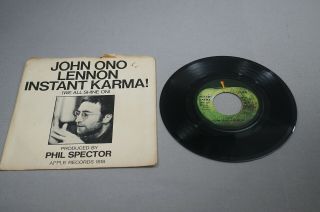 Vintage 45 Rpm Record - John Ono Lennon Instant Karma