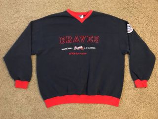 Vintage Mlb Atlanta Braves National League Blue Sweatshirt Size L Euc Nfl Nba