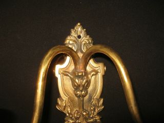 PAIR VINTAGE ORNATE SOLID BRASS WALL SCONCE 2 LIGHT VICTORIAN STYLE SMALL BULB 3