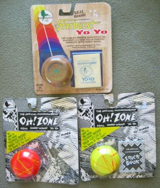 Vintage Official Hummingbird Oh Zone W/trick Books & Starburst Yoyo Nip 3 Pc