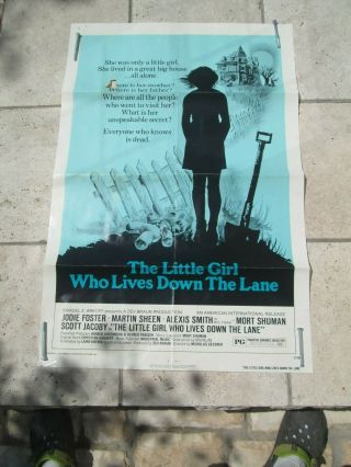 Vtg 1977 The Little Girl Who Lives Down The Lane Movie Poster 1 Sheet 41 " X27 "