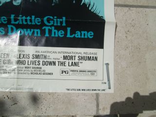 Vtg 1977 The Little Girl Who Lives Down The Lane Movie Poster 1 Sheet 41 