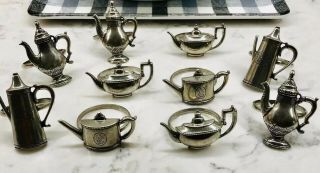Teapot Pewter Napkin Rings Set Of 10 Vintage Made In The Usa - 4 Designs