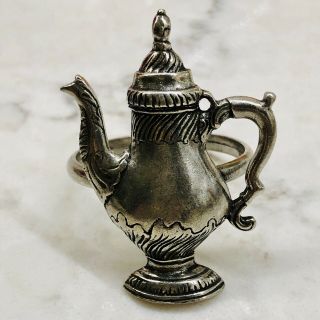 Teapot Pewter Napkin Rings Set Of 10 Vintage Made In the USA - 4 Designs 5