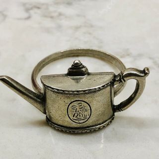 Teapot Pewter Napkin Rings Set Of 10 Vintage Made In the USA - 4 Designs 7