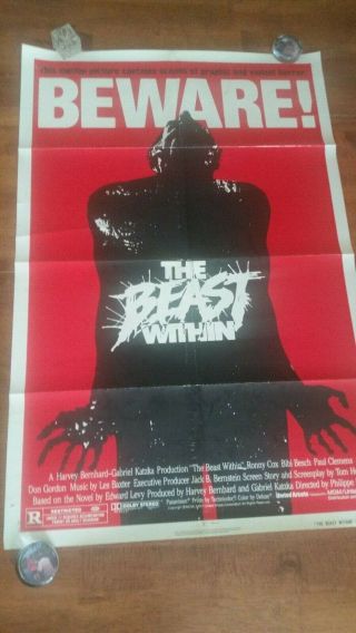 The Beast Within 1982 Folded Vintage Movie Theater Poster Horror 27x41