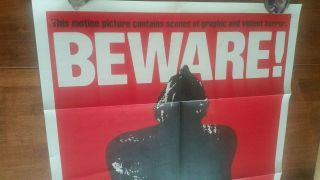 The BEAST WITHIN 1982 folded Vintage movie theater poster HORROR 27x41 2
