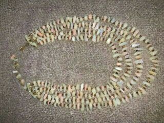 Gorgeous Four Strand Vintage Mop Mother Of Pearl Shell Necklace