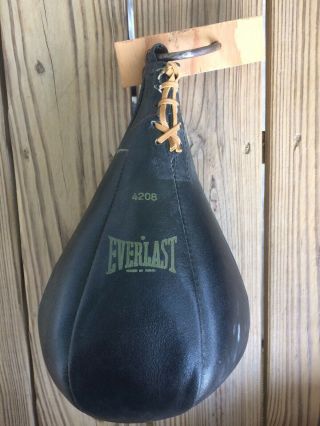 Vintage Everlast boxing Punching Speed Bag 4208 Black Vtg USA 2
