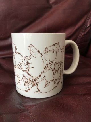Vintage Taylor & Ng Naughty Hippopotamus Mug 1979 Ceramic Orgy Series Japan