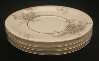 4 Vintage Theodore Haviland York Apple Blossom China Bread Plates 6 3/8”