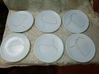 6 Vtg Russel Wright " Grass " Pattern Mid Century Modern Plates Knowles 6 - 1/8 "