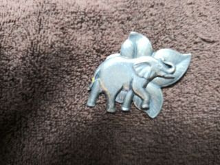 Vtg 925 Sterling Silver Large Elephant Pin Brooch