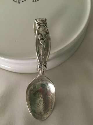 Vintage Wallace Sterling Silver Curved Handle Baby Spoon