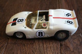 Vintage Slot Car 6.  5 " Inches 1/24 White 8 Unknown Maker