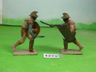 Vintage Sanderson Metal Soldiers X2 Roman Gladiators Collectable Toy Models 1772