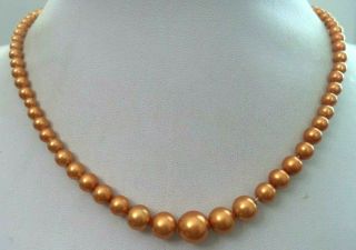 Stunning Vintage Estate Art Deco Faux Pearl Bead 16 3/8 " Necklace 5396r
