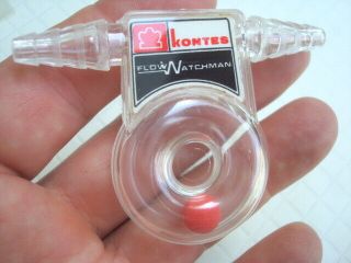 Vintage Kontes Water Watchman Ball Flow Plastic Visible Device Inline Meter