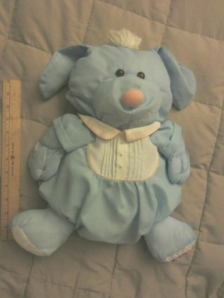 Vintage 1986 Fisher - Price Puffalumps Blue Dog Puppy Plush 8003 15 " Tall