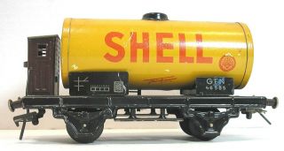 Vintage O Scale Fleischmann Pressed Steel Shell Tank Car - Euc