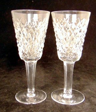 2 Signed Vintage Waterford Crystal Alana 5 1/4 " Wine Claret Glass