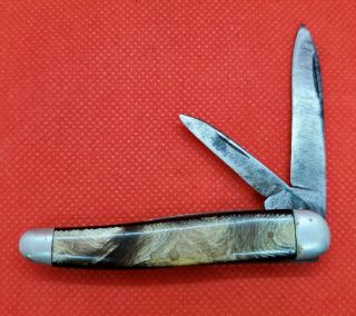 Vintage Van Camp Hardware Indianapolis 2 Blade Pocket Knife Celluloid Scales