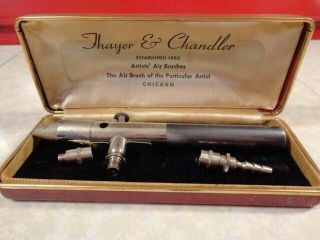 Vintage Thayer & Chandler Artist Air Brush In Case