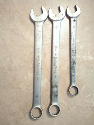 Vintage Herbrand Van Chrome U.  S.  A.  Combination Wrenches 7/8 " 15/16 " And 1inch.