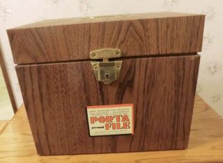 Porta File Ballonoff Metal Box Letter Document Wood Grain Handle Lock,  Key Vtg