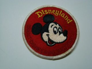 Vintage " Mickey Mouse Disneyland Walt Disney Productions " Cloth Patch