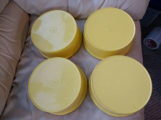 Vintage Tupperware 4 Canisters,  1204,  With Servalier Lids,  Harvest Gold 3